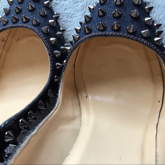 Christian Louboutin Pigalle Studded Denim Pumps - Picture 13 of 16